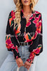 Contrast Unique Print Button Down Long Sleeved Shirt
