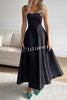 Elegant Lady Square Neck Solid Color Swing Formal Maxi Dress