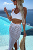 Merissa Knit Halter Tank and Hollow Out Drawstring Elastic Waist Slit Skirt Set