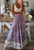 Floral Print Elastic Maxi Skirts