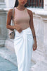 Solid Knot Slit Skirts