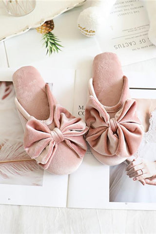 Velvet Bow Slipper
