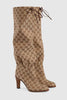 Drawstring High Heel Boots