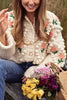 Floral Pearl Button Cardigan