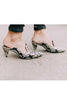 Pointed Toed Snake Heels Mules