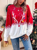 Festival Loose Christmas Elk Contrast Color Sweatshirt Tops