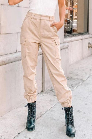 Pockets High Waist Corduroy Pants