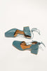 Square Toe Lace Up Thick Heel Pumps
