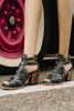 Cutout Zipper High Heel Sandals