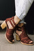 Cutout Zipper High Heel Sandals