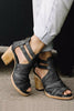Cutout Zipper High Heel Sandals