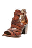 Cutout Zipper High Heel Sandals