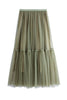 Patchwork Gauze Bubble Skirt