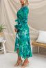 Colour Bloom Floral Print Wrap Belt High Low Maxi Dress