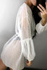 Dot See Though Drawstring Cover Up