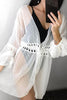 Dot See Though Drawstring Cover Up