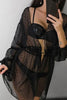 Dot See Though Drawstring Cover Up
