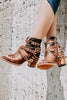 Buckle Peep Toe Chunky Heels Boots