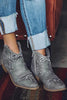 Embroidery Zipper Vintage Round Toe Boots