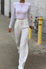 Pockets Wide Leg Pants