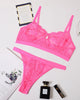 Spaghetti Strap Crochet Lace Bra Set