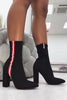Stripe High Heel Ankle Boots