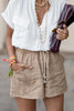 Pockets Drawstring Linen Shorts