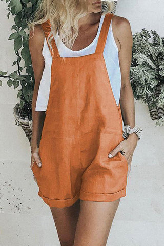 Square Neck Pockets Romper