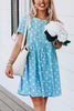 Dot Pockets Short Sleeve Swing Dress