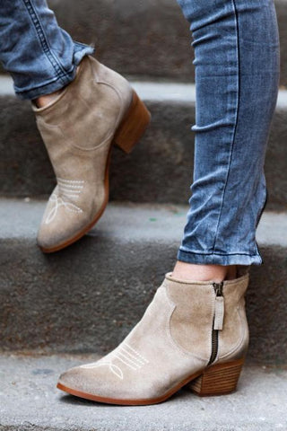 Side Zipper Ankle Boot
