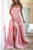 Daydream Off Shoulder Embroidered Tulle Floral Back Lace-up Prom Formal Maxi Dress