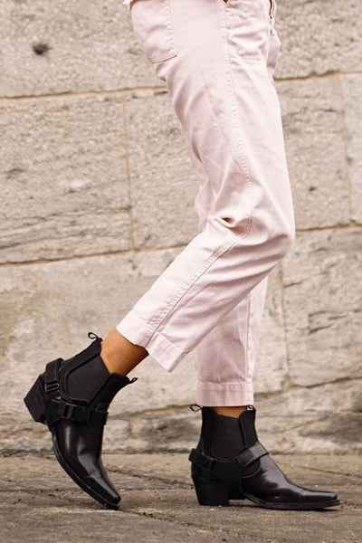 Darci Black Hi Shine Ankle Boots