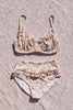 Orange Print High Waist Bikini Set
