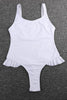 Solid Ruffle One Piece Swimwear