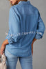 Krissy Denim Pocketed Button Down Relaxed Blouse
