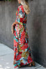 Floral Print V Neck Maxi Dress