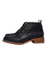 Side Zipper Lace Up Low Boots