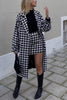 Houndstooth Lapel Woolen Coat