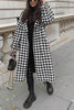 Houndstooth Lapel Woolen Coat
