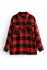 Plaid Button Pockets Coat