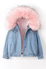 Fake Fur Collar Denim Coat
