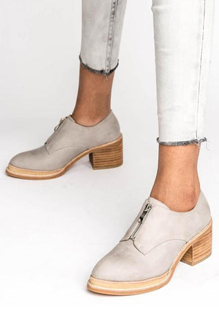 Zipper Mid Heel Pumps