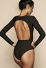 Open Back Long Sleeve One Piece Swimwear