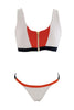 Zipper Color Block Bikini Set