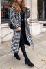 Houndstooth Lapel Woolen Coat