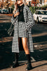 Houndstooth Lapel Woolen Coat