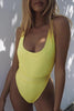 Solid Backless One Piece Swimwear