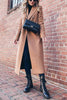 Double Breasted Belted Woolen Coat