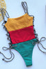 Color Block Lace Up Swimwear