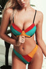 Color Block Lace Up Swimwear